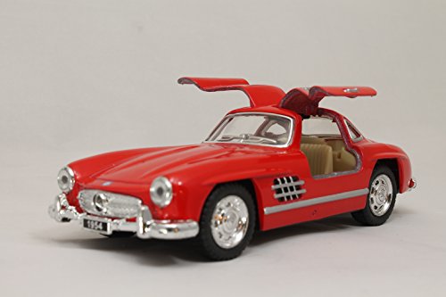 Modelo de coche Mercedes 300 SL con accionamiento por retorno, 1:36, aprox. 12 cm, cuatro colores, rojo, blanco, plata o negro, selección aleatoria