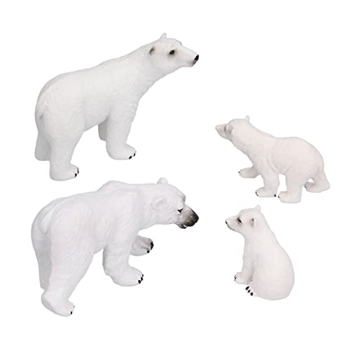 Modelos de Oso Blanco, Decoración de Figuras de Animales del Océano de Plástico para el Día de Acción de Gracias para Navidad para Fiestas Infantiles(6 osos polares)