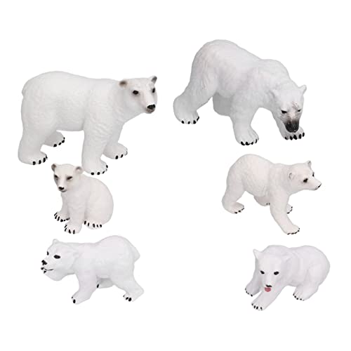 Modelos de Oso Blanco, Decoración de Figuras de Animales del Océano de Plástico para el Día de Acción de Gracias para Navidad para Fiestas Infantiles(6 osos polares)