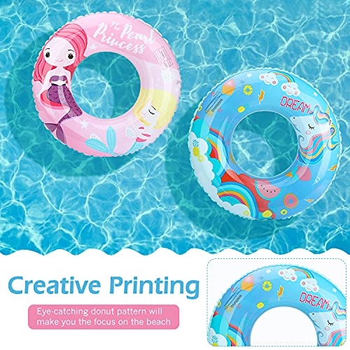 MoKo 75cm Anillo de Natación de PVC, [2PZS]Flotador Hinchable con Patrón de Dibujos Animados Lindo, Flotante Inflable Divertido Ideal para Parque Acuático Piscina Playa Fiesta para Niños, Multicolores