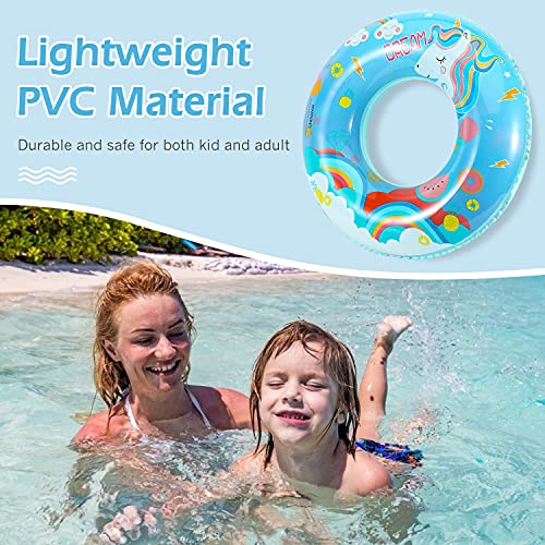 MoKo 75cm Anillo de Natación de PVC, [2PZS]Flotador Hinchable con Patrón de Dibujos Animados Lindo, Flotante Inflable Divertido Ideal para Parque Acuático Piscina Playa Fiesta para Niños, Multicolores