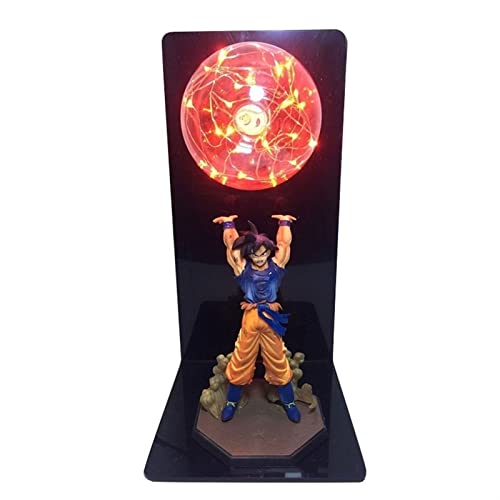 MOLUO Lámpara luz Nocturna niños Dragon Ball Z Son Goku Kamehameha LED Anime Light Toy PVC Figuras de acción Anime Dragon Ball Super Goku Super Saiyan 3 Juguetes