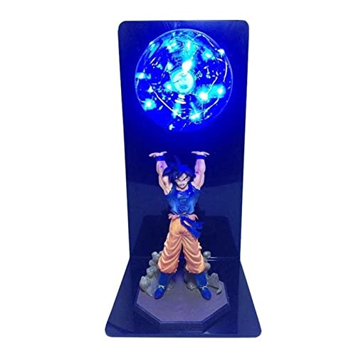 MOLUO Lámpara luz Nocturna niños Dragon Ball Z Son Goku Kamehameha LED Anime Light Toy PVC Figuras de acción Anime Dragon Ball Super Goku Super Saiyan 3 Juguetes