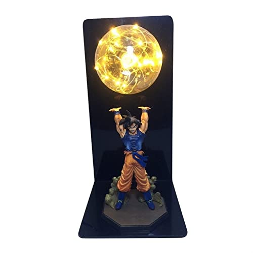 MOLUO Lámpara luz Nocturna niños Dragon Ball Z Son Goku Kamehameha LED Anime Light Toy PVC Figuras de acción Anime Dragon Ball Super Goku Super Saiyan 3 Juguetes