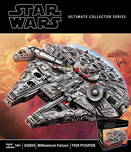 MOMAMO Technic Star Wars Millennium Falcon Modelo de Nave Espacial, 7528 Piezas de Gran Juego de construcción de Nave Espacial Compatible con Lego 84 * 56 * 21cm