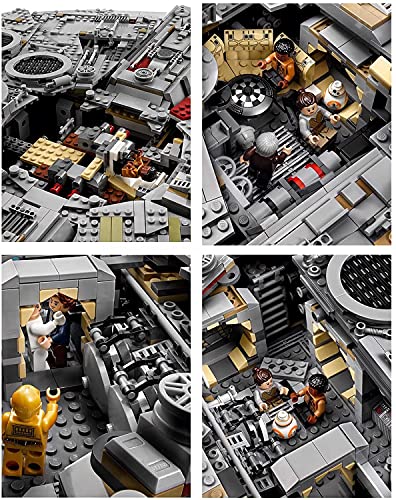 MOMAMO Technic Star Wars Millennium Falcon Modelo de Nave Espacial, 7528 Piezas de Gran Juego de construcción de Nave Espacial Compatible con Lego 84 * 56 * 21cm