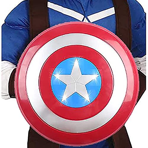 MOMAMOM Escudo Capitan America con Sonido Y Luz Plastico Juguete Apoyos De Película Niños Shield Disfraz Juego De rol Juguete Navidad Halloween 32Cm Regalos De Cumpleaños