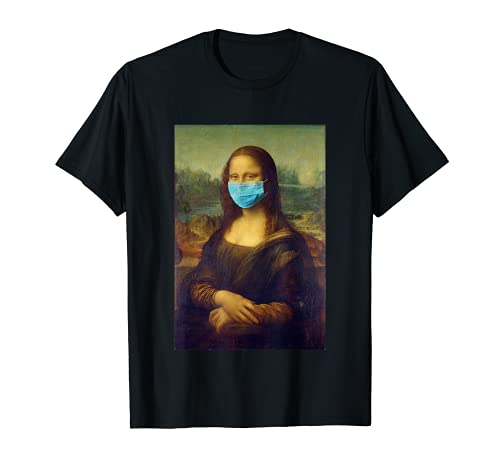 Mona Lisa Con Máscara Mono Mascarilla arte Leonardo Da Vinci Camiseta