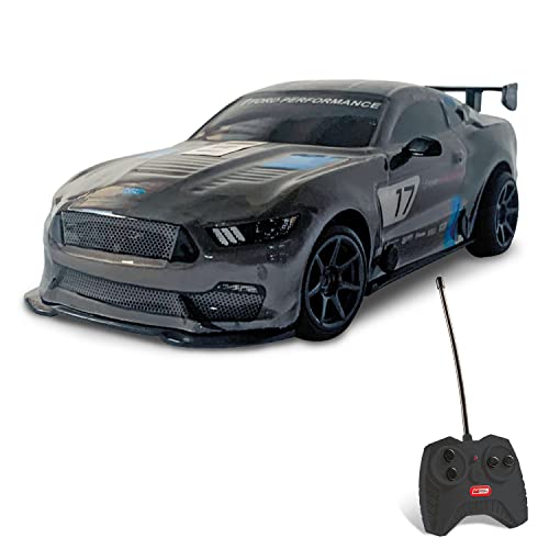 Mondo Motor Global Mustang GT4 - Modelo a Escala 1:28 - hasta 10 km/h de Velocidad - Coche de Juguete para niños - 63544