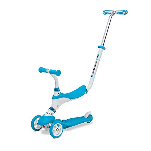 Mondo On&Go – Patinete para niños 5 en 1 – Patinete con Asiento, Pedales de Goma Suave y Grande Scooter de 3 Ruedas para niños – Edad de 1 a 5 años | MAX 50 kg – Color Azul – 28572