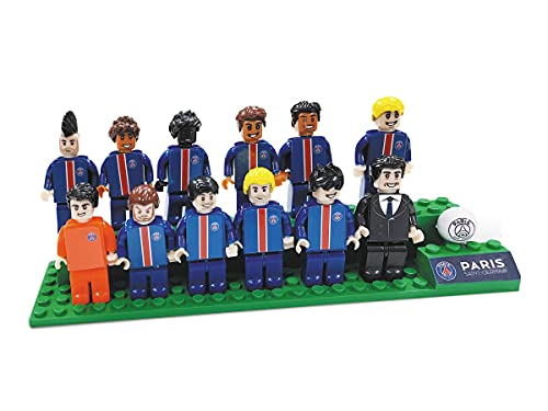 Mondo- Squadra Toys – Brick Team PSG de colección – Equipo de fútbol Paris Saint-Germain, Jugadores y Entrenadores – Color Rojo y Azul – 25596