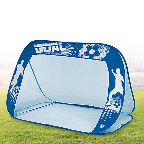 Mondo Toys-Goal Post Portería de fútbol Pop Up para niños 115 x 76 x 73 cm-28634, Color Azul Claro