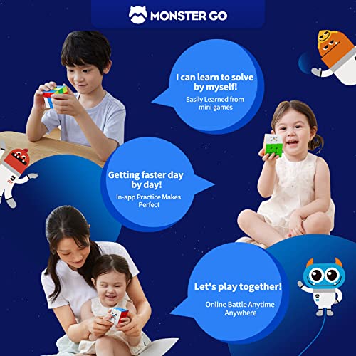 Monster Go 3Ai, 3x3 Speed Cube MG356 Smart Cube Intelligent Tracking Timing Movements Steps with CubeStation App(Premium Package)