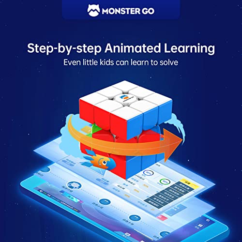 Monster Go 3Ai, 3x3 Speed Cube MG356 Smart Cube Intelligent Tracking Timing Movements Steps with CubeStation App(Premium Package)