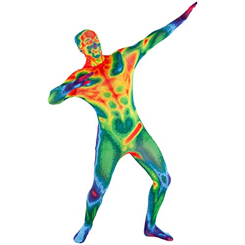 Morphsuits Disfraz de Imagen de cámara infrarroja Multicolor para Adultos, Conjunto Halloween, Talla L