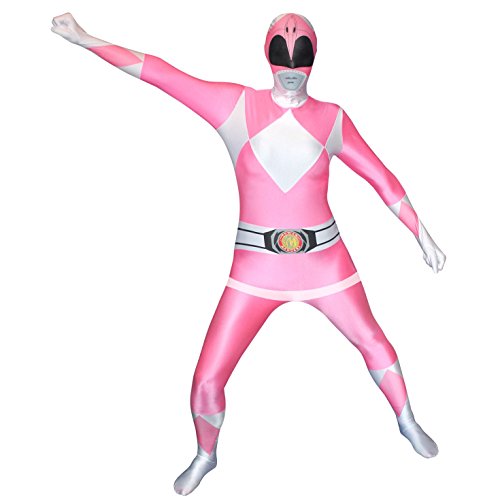 Morphsuits Disfraz de Power Rangers para Hombre, Talla Adulto, Rosa, XXL