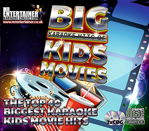 Mr Entertainer Big Karaoke Hits of Kids Movies CD+G (CDG) Pack. 40 Top Songs. Sing the Songs of Disney & more Children's movies. Canta las canciones de Disney y más películas para niños