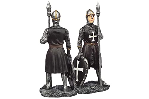 mtb more energy Figura de caballero "Dark Templar" – caballero oscuro con lanza – Altura aprox. 13 cm – Fantasy medieval – Figura decorativa