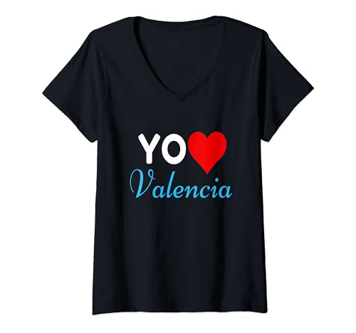 Mujer Yo Amo Valencia Ciudad España Orgullo Y Recuerdos De Regalo Camiseta Cuello V