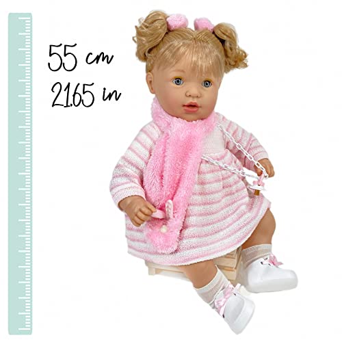 Muñeca Claudia (R/1574), Muñeca de 55cm Ideal para niños más gradecitos, Abre y Cierra los ojitos. Presentada en Estuche de cartón