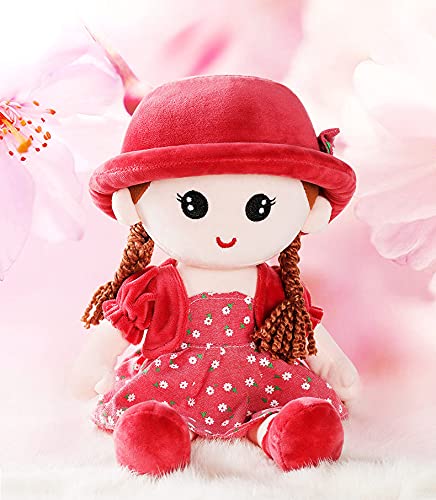 Muñeca de trapo para niña, bonito juguete de peluche para bebé suave, princesa, sombrero y ropa desmontable, regalo para niñas a partir de 0 años, cumpleaños, bautizos, San Valentín o Navidad