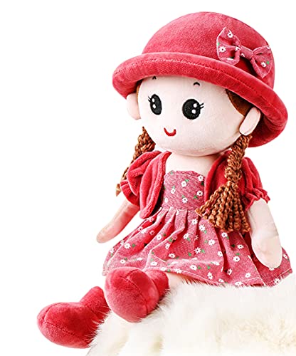 Muñeca de trapo para niña, bonito juguete de peluche para bebé suave, princesa, sombrero y ropa desmontable, regalo para niñas a partir de 0 años, cumpleaños, bautizos, San Valentín o Navidad