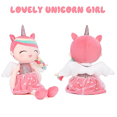 Muñecas para Niñas 17''/43cm Peluche de Unicornio para Niñas, Con Bolsa de Almacenamiento, Maravilloso regalo para niñas de 1 año (rosa)