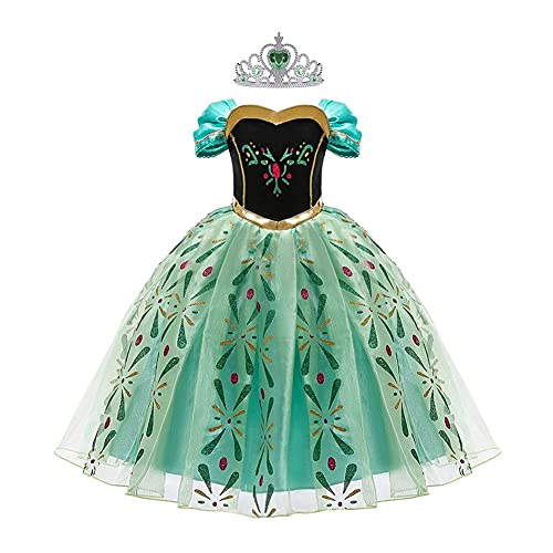 MUTYLRR Disfraces de Halloween para niños Anna Vestido para niña Cosplay Nieve Reina Princesa Traje niños Halloween Ropa niños cumpleaños Carnaval fantasía Fiesta Disfraz Disfraz de niña de Halloween