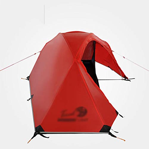 MUYUNXI Protección UV Ultraleggero Silicio Rivestito Palo Di Alluminio Castello Singolo Tenda Esterna Tenda Da Campeggio Invernale Alpino DFA Carpa (Color : Orange)