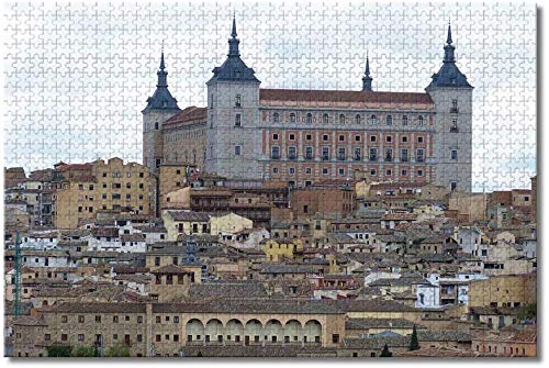 MX-XXUOUO Rompecabezas de 1000 Piezas para Adolescentes, niños, Juego Educativo, Juguetes, Regalo, España, Alcázar, Castillo, Toledo