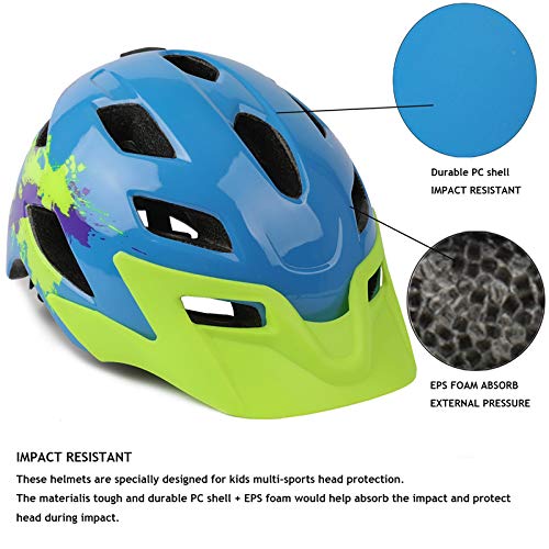 MXXQQ Casco De Bicicleta para Niños, Casco para Niños Pequeños con Certificación CPSC CE para Niños De 5 A 13 Años, 15 Ventas Casco De Monopatín, para Patinaje En Bicicleta, Patineta,Verde