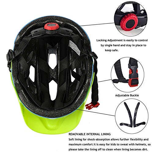 MXXQQ Casco De Bicicleta para Niños, Casco para Niños Pequeños con Certificación CPSC CE para Niños De 5 A 13 Años, 15 Ventas Casco De Monopatín, para Patinaje En Bicicleta, Patineta,Verde