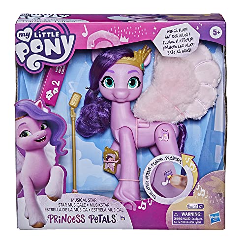 My Little Pony: A New Generation - Princess Petals Estrella de canción - Poni Rosada de 15 cm Que Canta y Reproduce música - A Partir de 5 años (F1796)