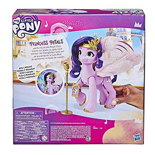 My Little Pony: A New Generation - Princess Petals Estrella de canción - Poni Rosada de 15 cm Que Canta y Reproduce música - A Partir de 5 años (F1796)