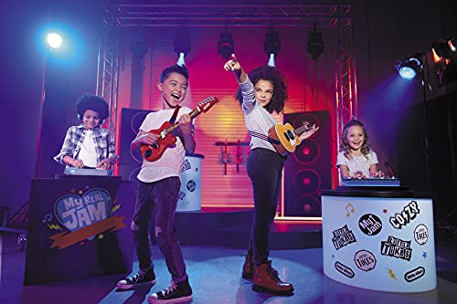 My Real Jam Guitarra Eléctrica, Guitarra de juguete con funda y correa, 4 modos de reproducción y conectividad Bluetooth, Fomenta la imaginación y la creatividad, Para niños a partir de 3 años