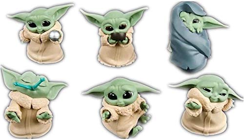 MYXFASITA Navidad S-Wars Figura Baby Yoda Figura Figura de acción 6pcs / Lot Y360BO1