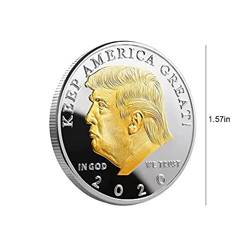 N C Donald Trump Coin 2020 - Moneda Coleccionable chapada en Oro, colección de Arte del Presidente número 45, Muestra tu Apoyo para Mantener a Estados Unidos en Grande