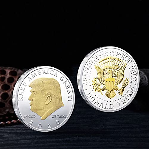 N C Donald Trump Coin 2020 - Moneda Coleccionable chapada en Oro, colección de Arte del Presidente número 45, Muestra tu Apoyo para Mantener a Estados Unidos en Grande