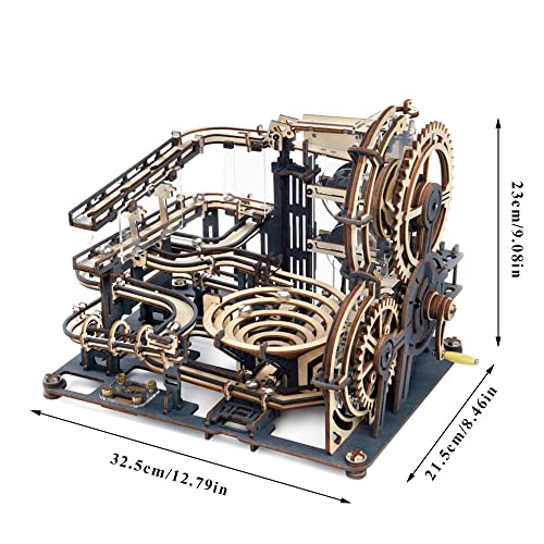 N C Juego de Rompecabezas de Madera 3D, Kit de Modelo mecánico, Juguetes de montaña Rusa de Bricolaje para Adultos, 10 x trackball, accionamiento por Engranajes