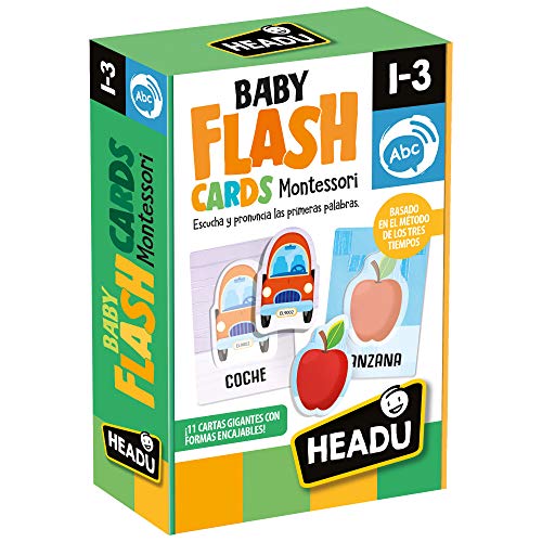 Naipes Heraclio Fournier- Montessori Baby flashcards. Escuchar y pronunciartus primeras Palabras Juego Infantil Educativo, Color verde, única (1043736) , color/modelo surtido