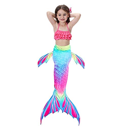 NAITOKE Niñas Cola de Sirena con Bikini para Fiesta de Natación Cosplay,DH52,120