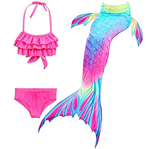 NAITOKE Niñas Cola de Sirena con Bikini para Fiesta de Natación Cosplay,DH52,120