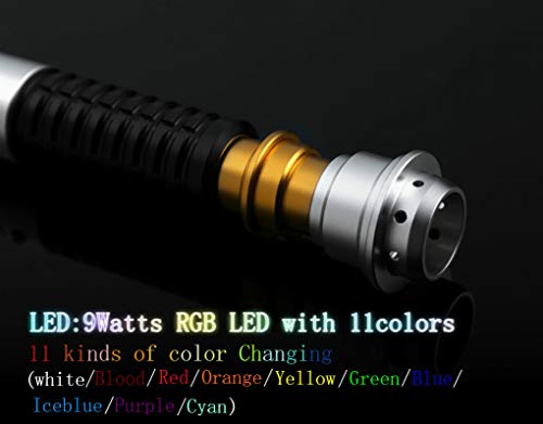 NANDAN Star Wars Lightsaber Sword 11 RGB Color Cambio de Sonido FOC FOC Láser Sable FX Metal Handle Heavy Dueling 5 Sets Sound Lumious Toys Regalos