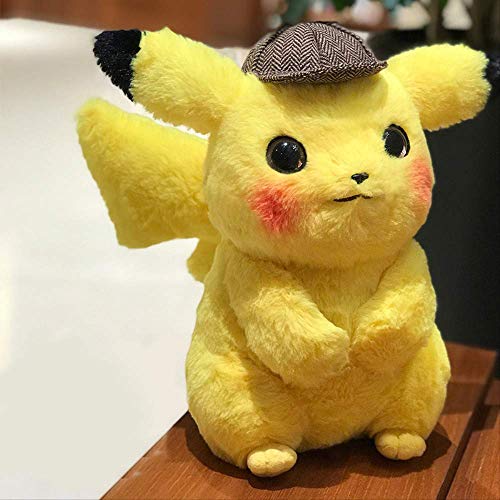 nanyin Peluche Pikachu 28Cm, Peluche Detective Pikachu, Japón Película Anime Juguetes, para Niños Muñeca para Niños Bebé Regalos De Cumpleaños Anime