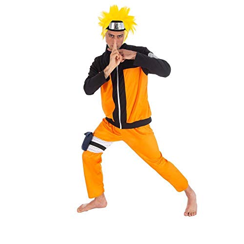 Naruto Disfraz Uzumaki 5 Piezas Naranja Negro - M