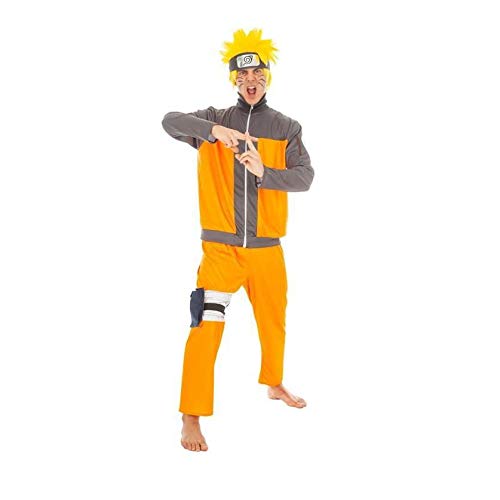 Naruto Disfraz Uzumaki 5 Piezas Naranja Negro - M