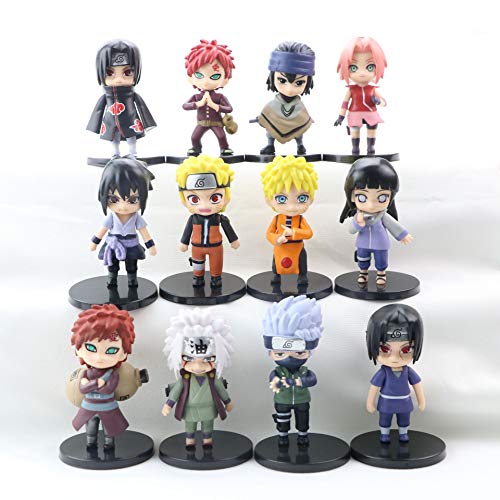 Naruto - Juego de 12 figuras de Naruto con forma de personajes de Naruto