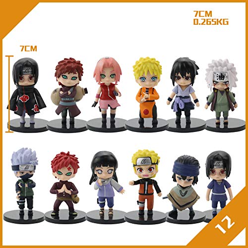 Naruto - Juego de 12 figuras de Naruto con forma de personajes de Naruto