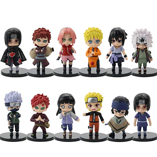 Naruto - Juego de 12 figuras de Naruto con forma de personajes de Naruto