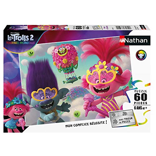 Nathan- Puzzle 60 pièces Poppy et Branche Trolls 2 Puzle Infantil, Color (Ravensburger 4005556865680)